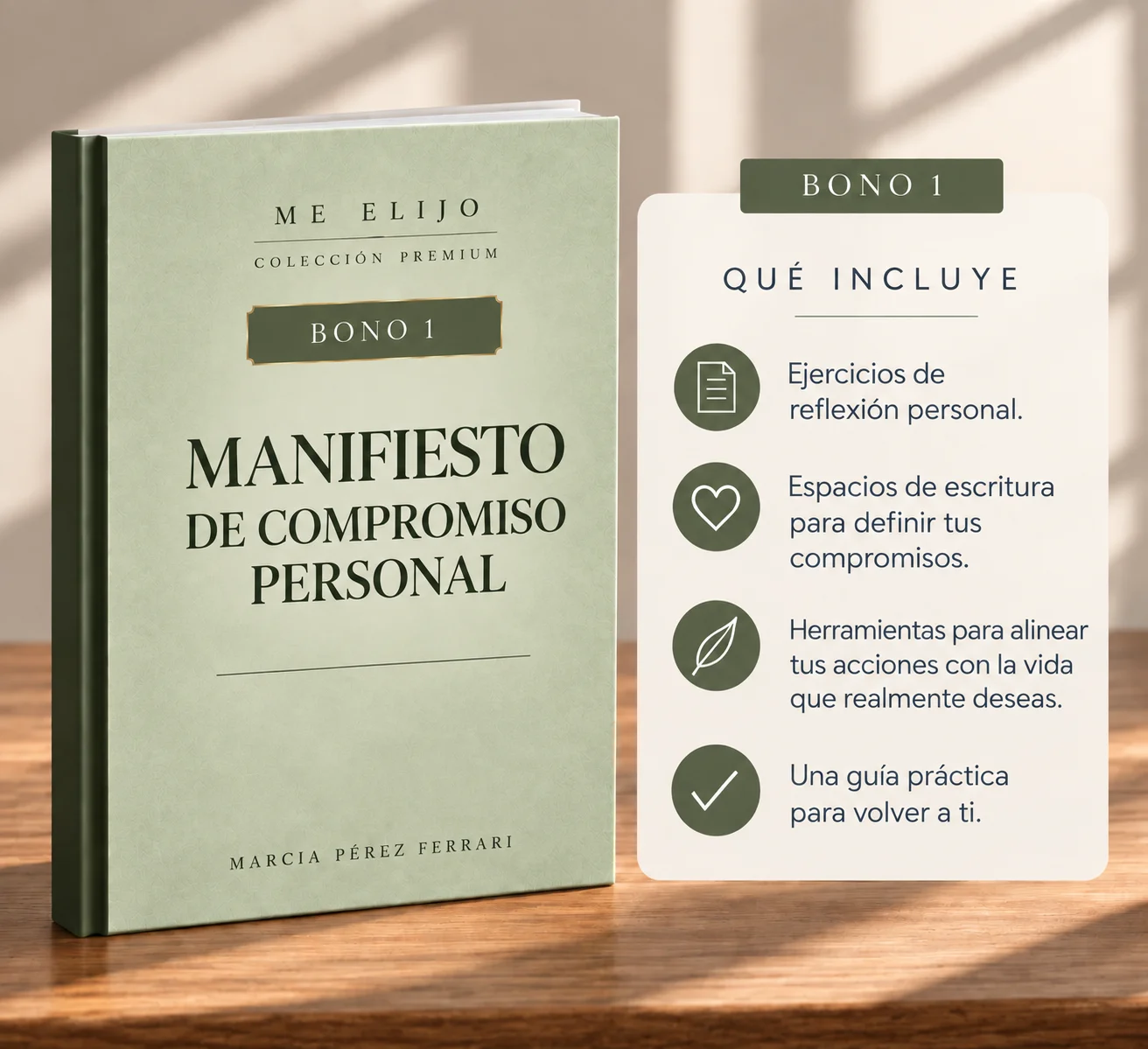 Bono 1: libro Manifiesto de Compromiso Personal de la colección Me Elijo, con lo que incluye
